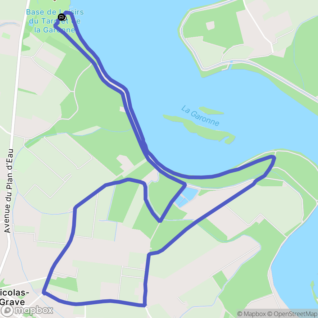 Saint-Nicolas-de-la-Grave : carte du parcours de randonnée - France