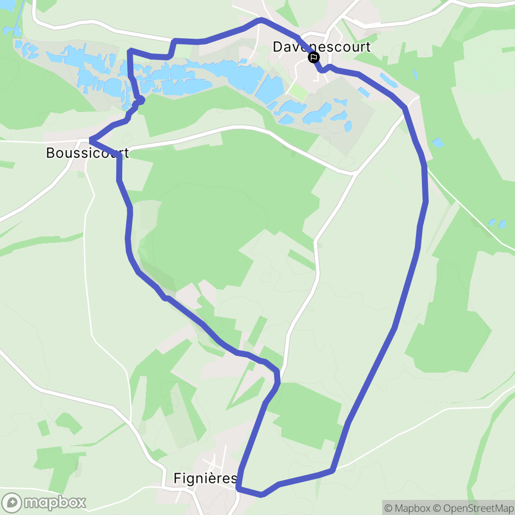 Davenescourt : carte du parcours de randonnée - France