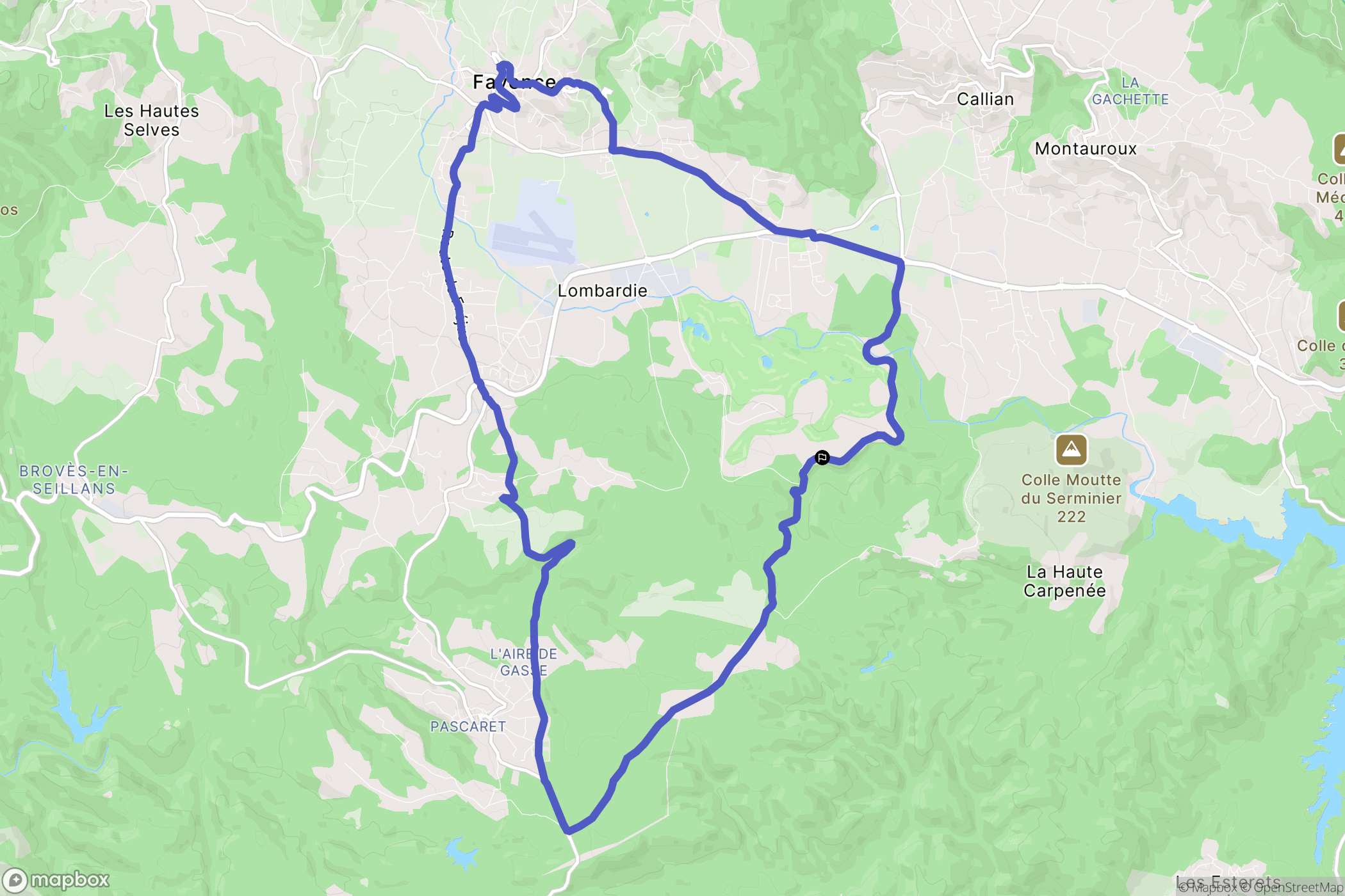 Tourrettes : carte du parcours de randonnée - France