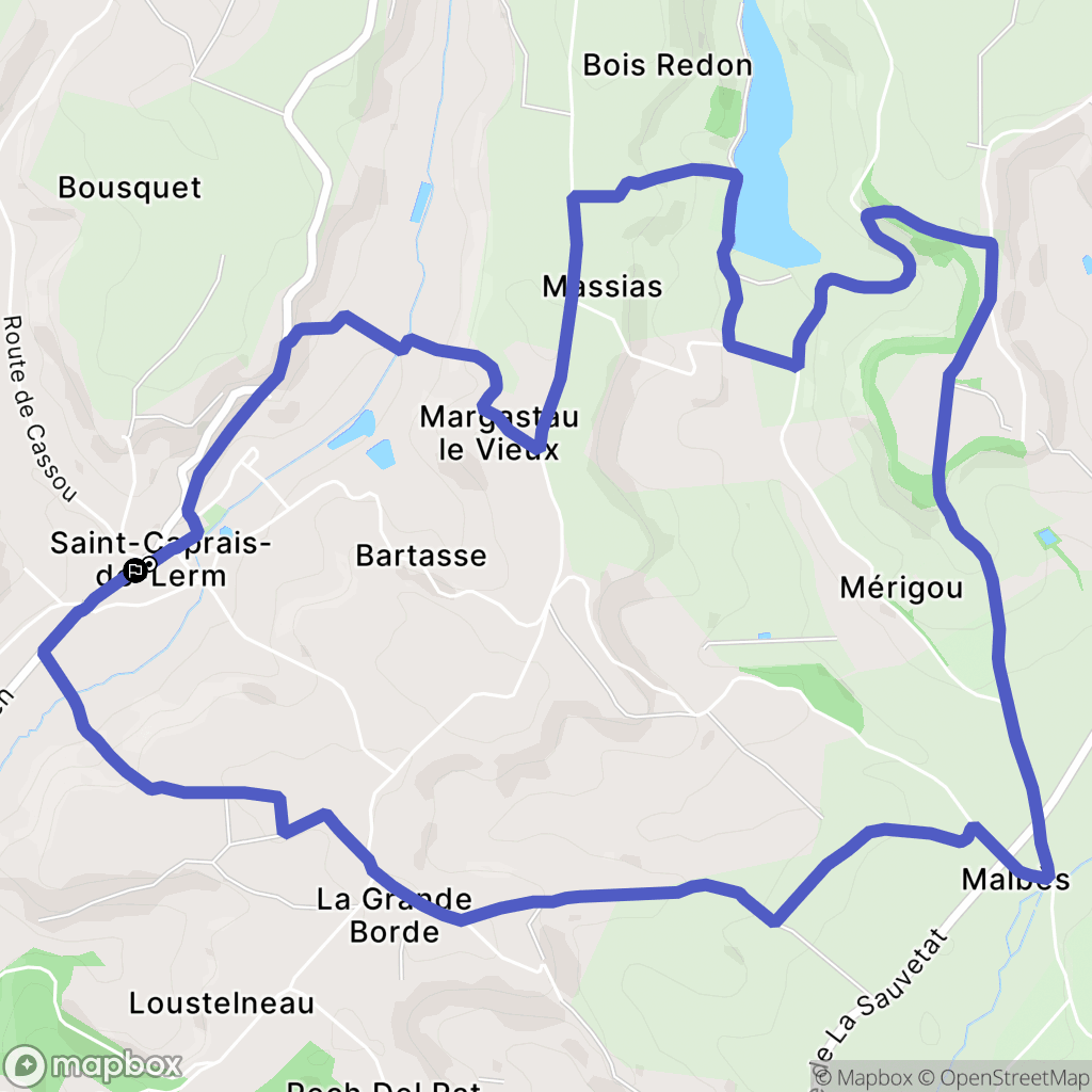 Saint Caprais de Lerm : carte du parcours de randonnée - France