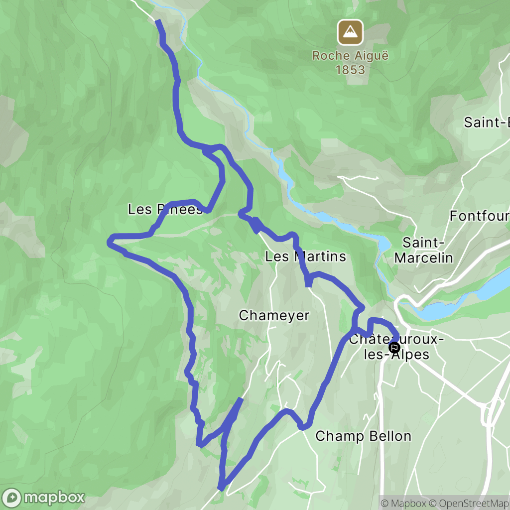 Châteauroux-les-Alpes : carte du parcours de randonnée - France