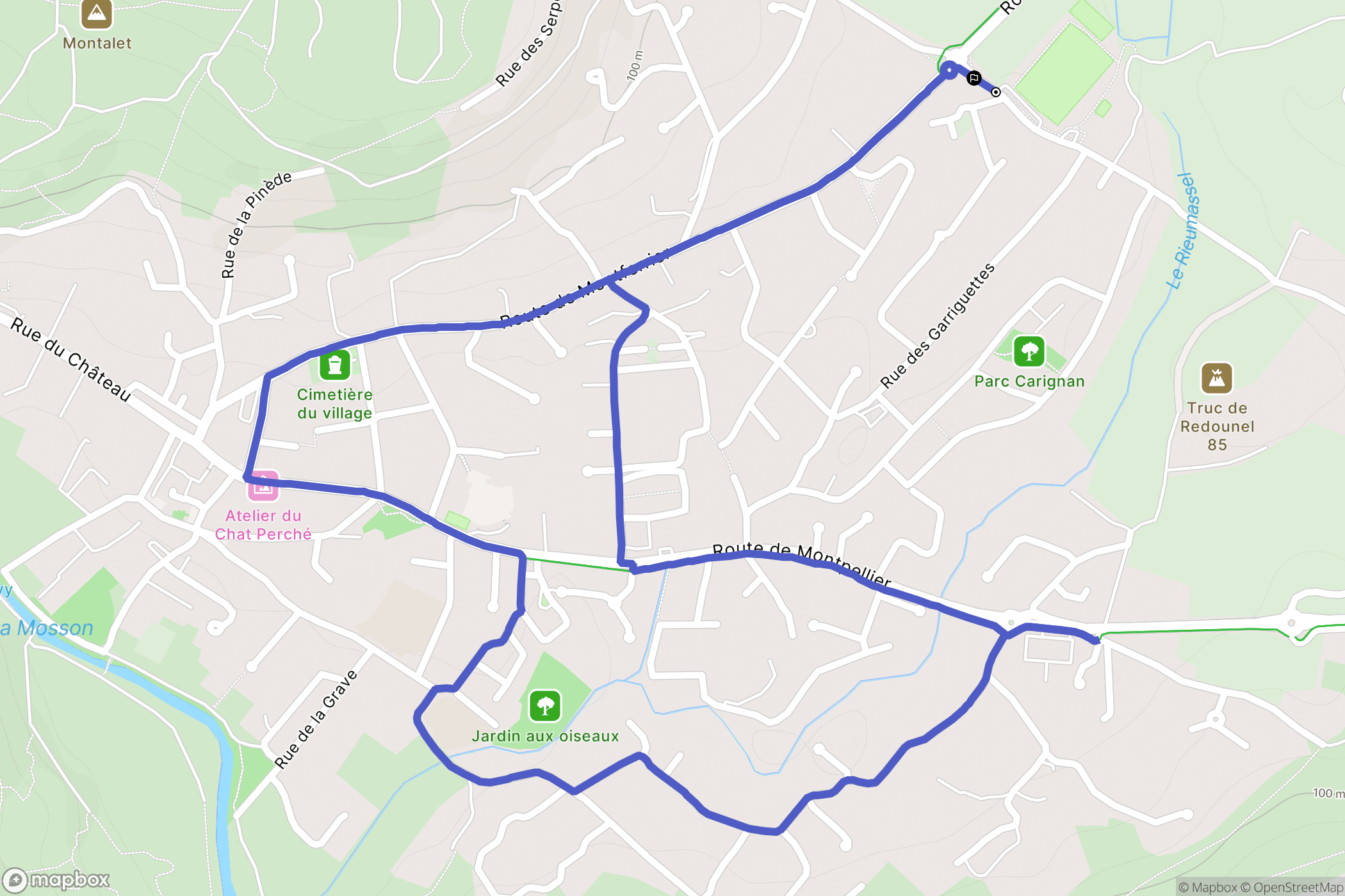 Grabels : carte du parcours de randonnée - France
