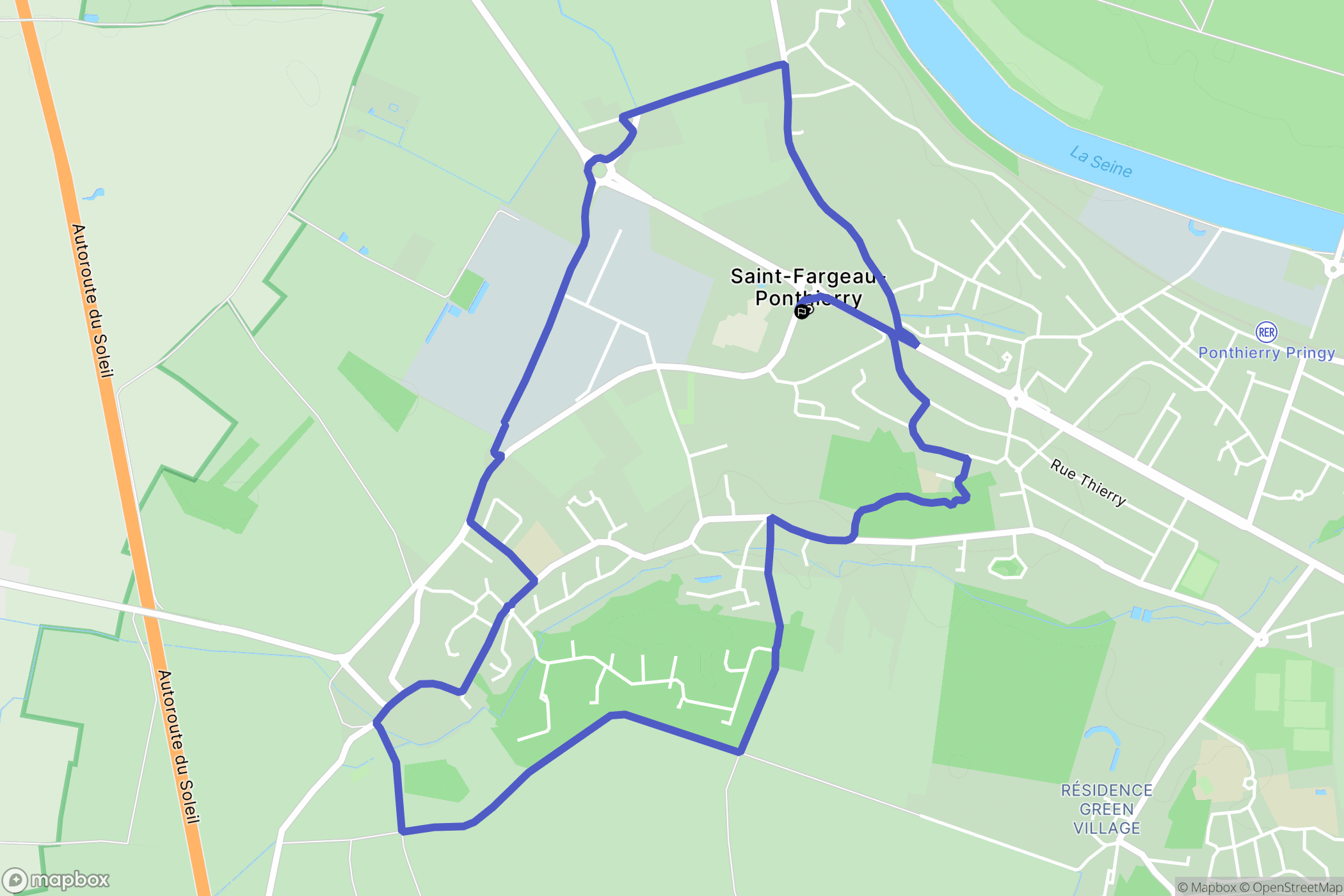 Saint-Fargeau-Ponthierry : carte du parcours de randonnée - France