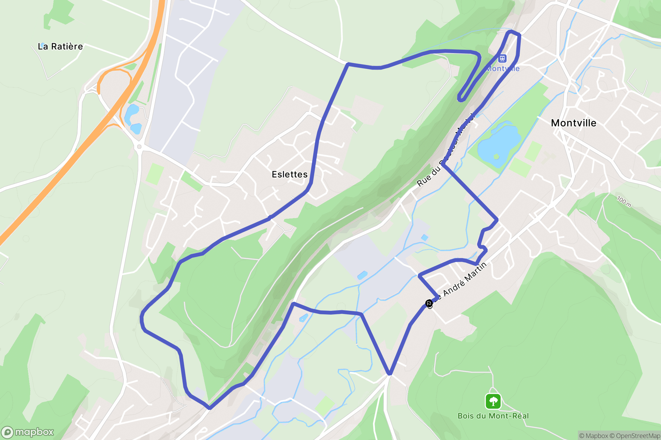 Montville : carte du parcours de randonnée - France