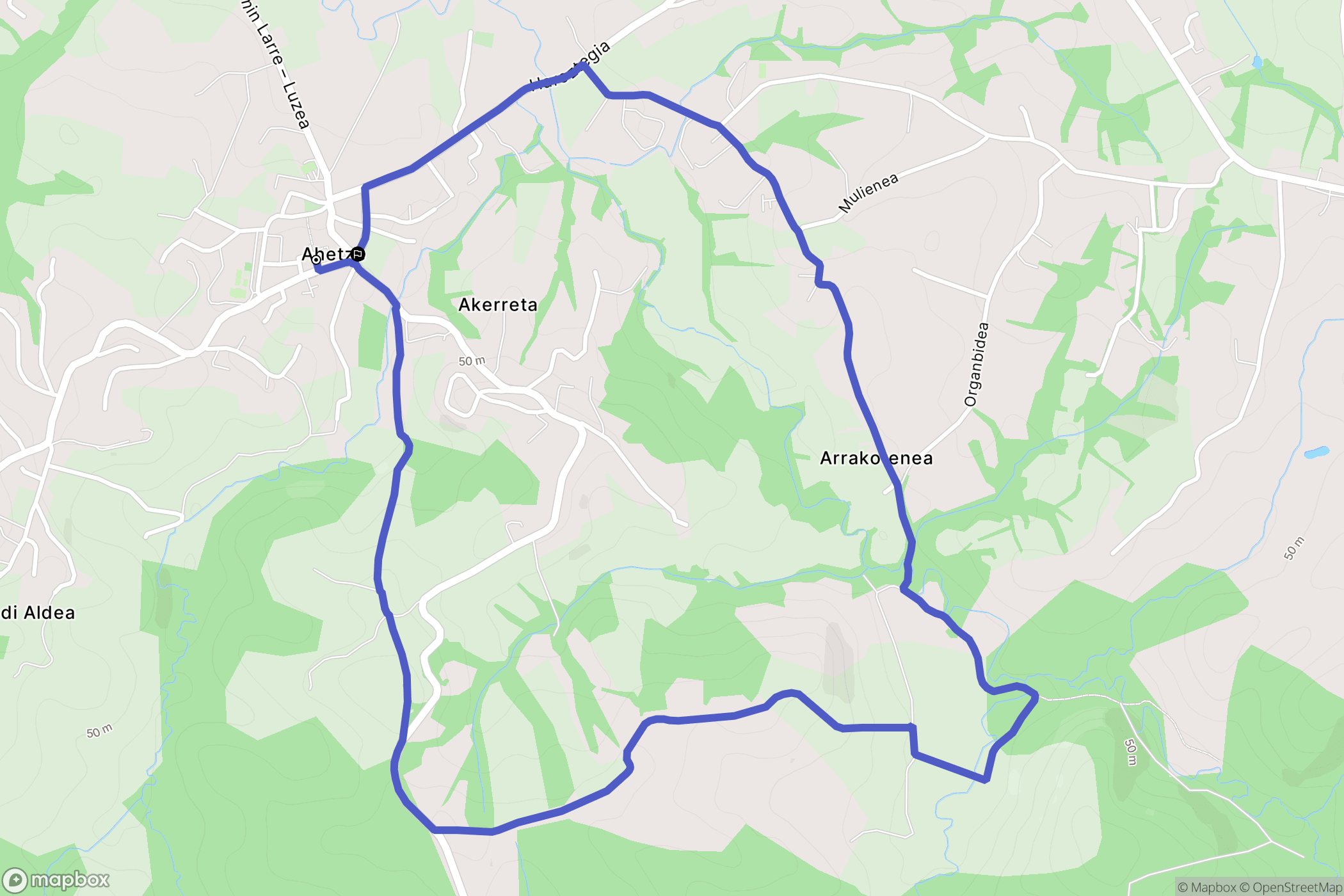 Ahetze : carte du parcours de randonnée - France