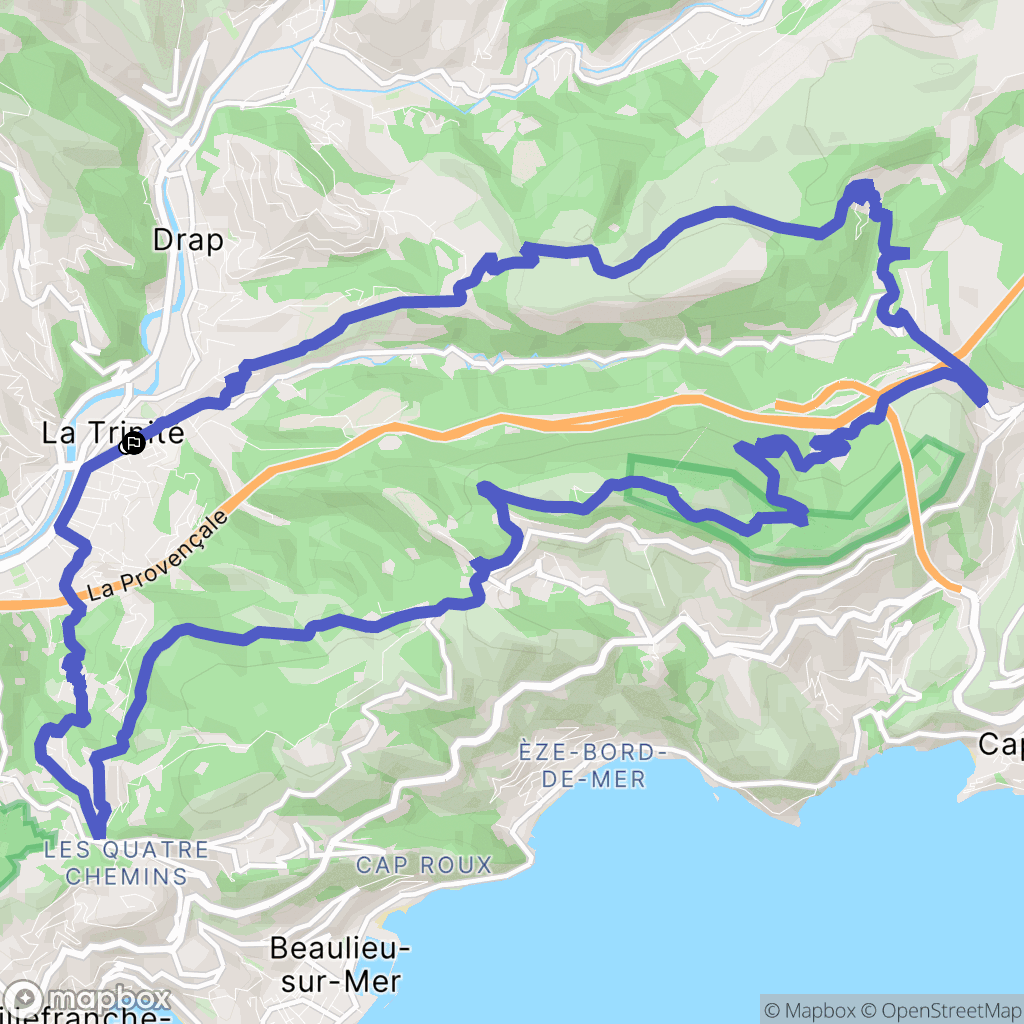La Trinité : carte du parcours de randonnée - France
