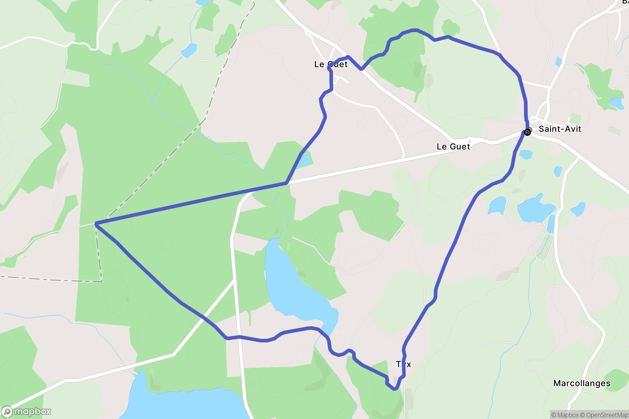 Saint-Avit : carte du parcours de randonnée - France