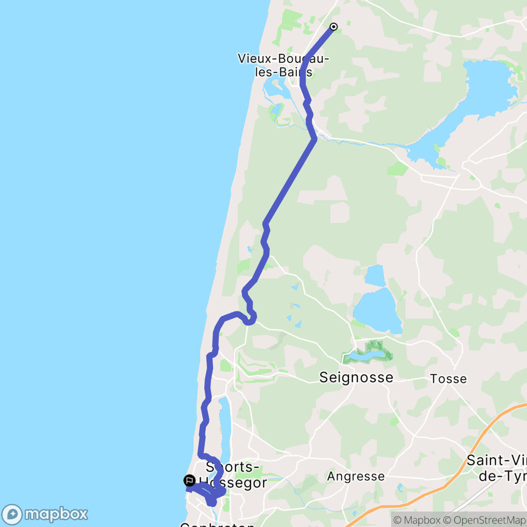 Messanges : carte du parcours de randonnée - France