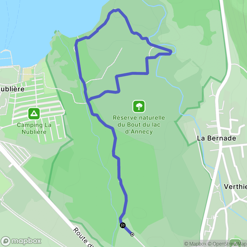 Doussard : carte du parcours de randonnée - France