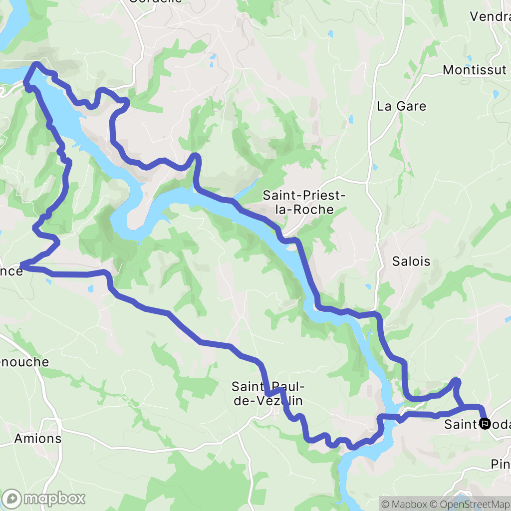 Saint-Jodard : carte du parcours de randonnée - France