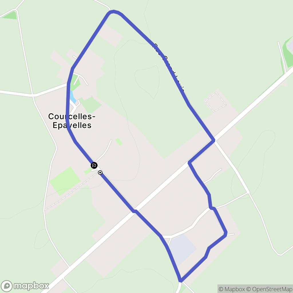 Courcelles-Epayelles : carte du parcours de randonnée - France