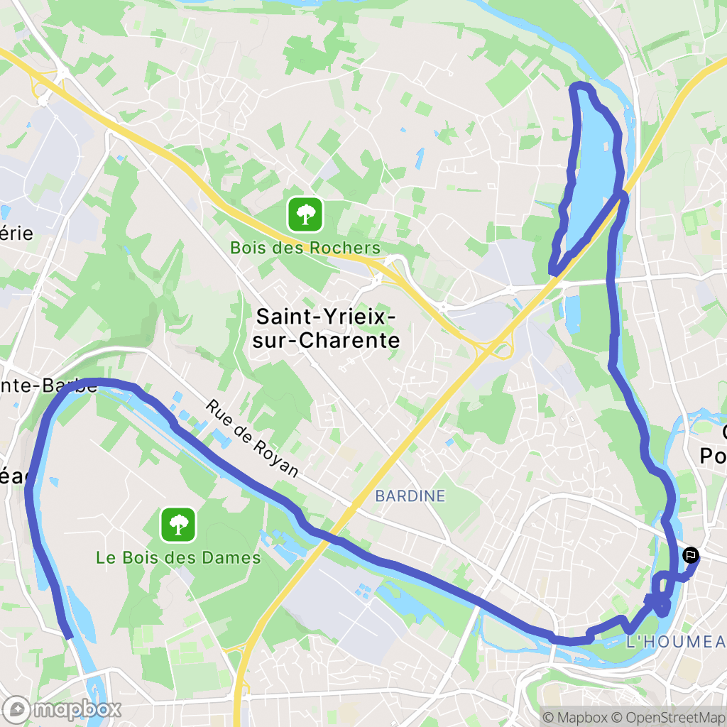 Angoulême : carte du parcours de randonnée - France