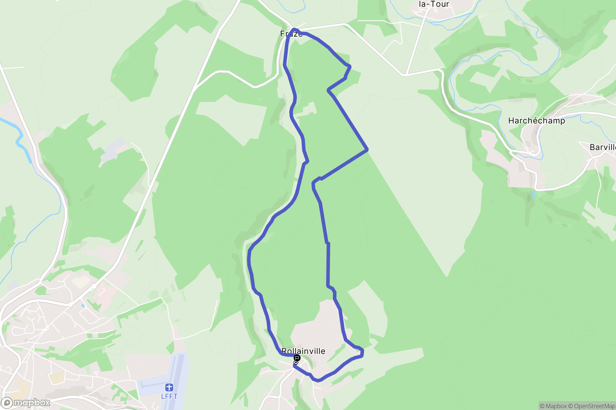 Rollainville : carte du parcours de randonnée - France