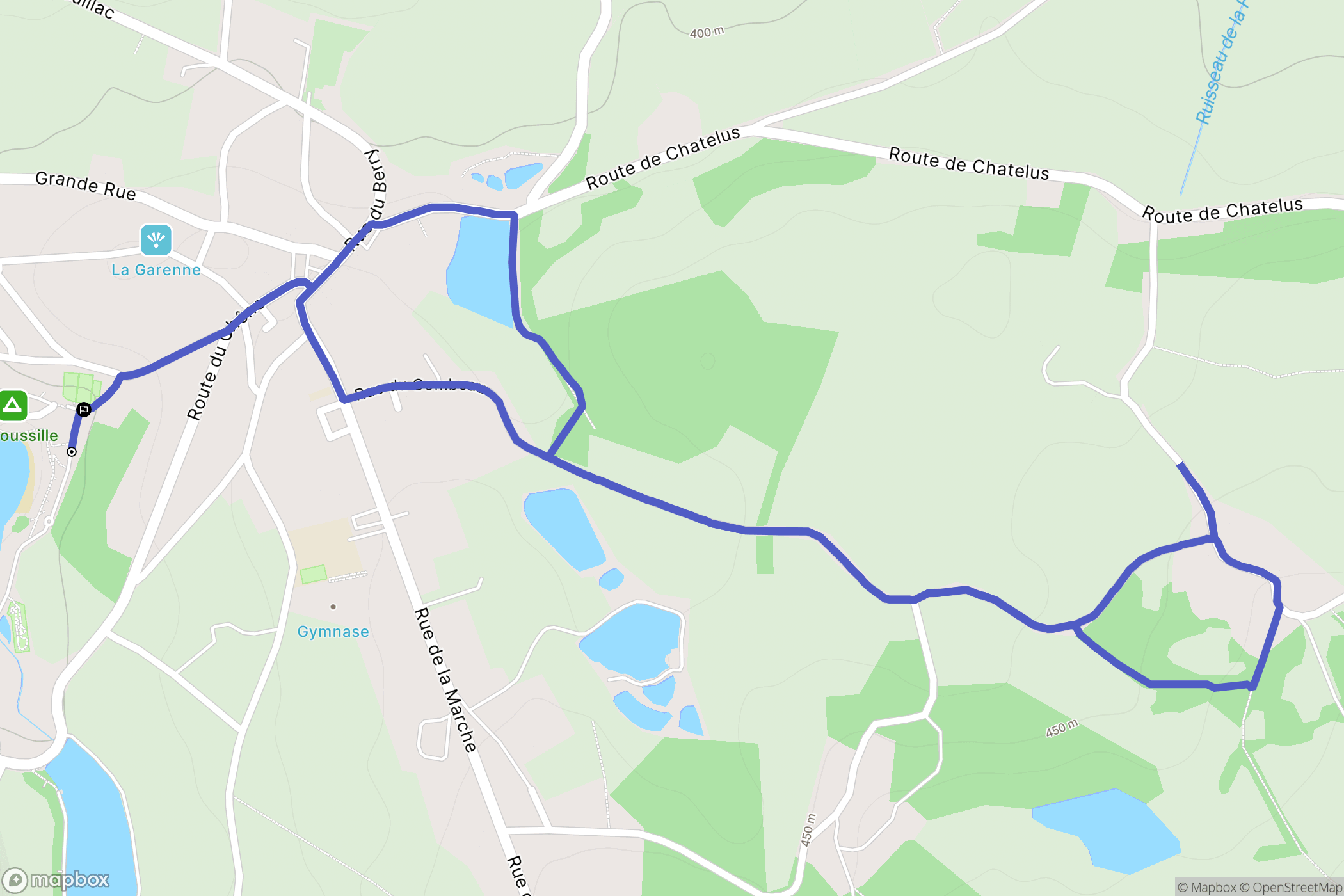 Châtelus-Malvaleix : carte du parcours de randonnée - France