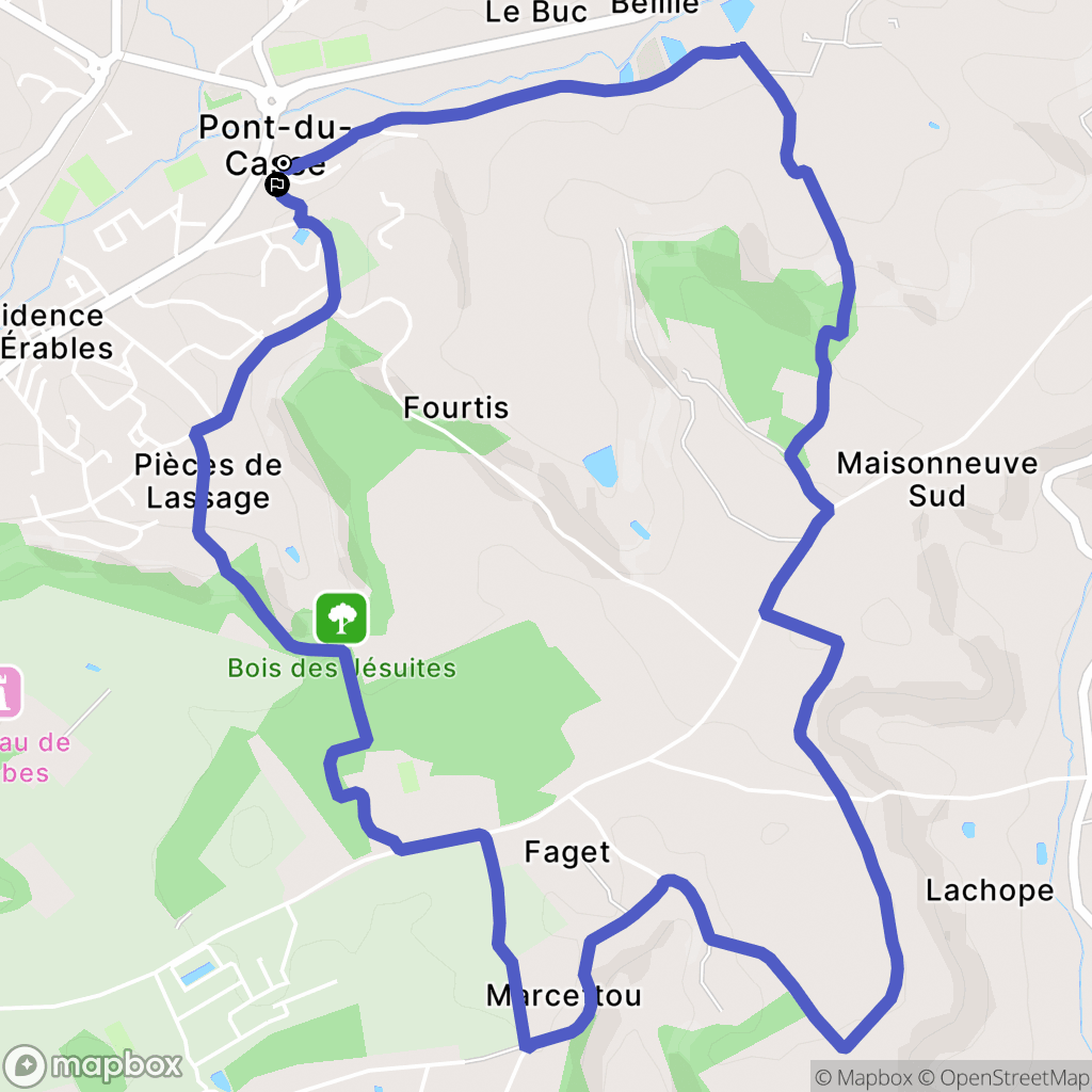 Pont-du-Casse : carte du parcours de randonnée - France