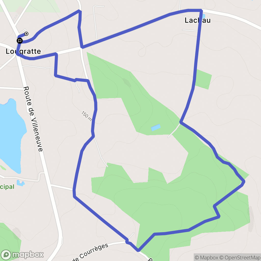 Lougratte : carte du parcours de randonnée - France