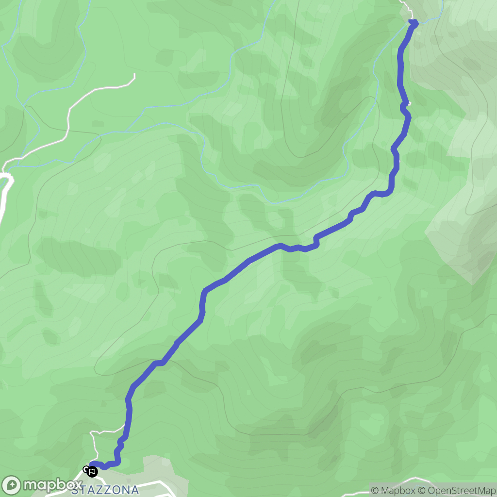 Stazzona, Bastelica : carte du parcours de randonnée - France