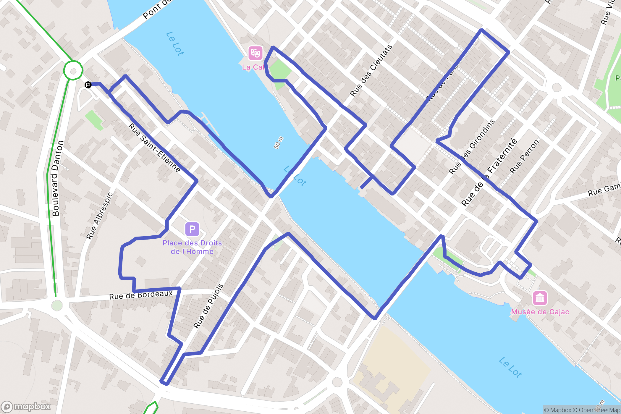 Villeneuve-sur-Lot : carte du parcours de randonnée - France