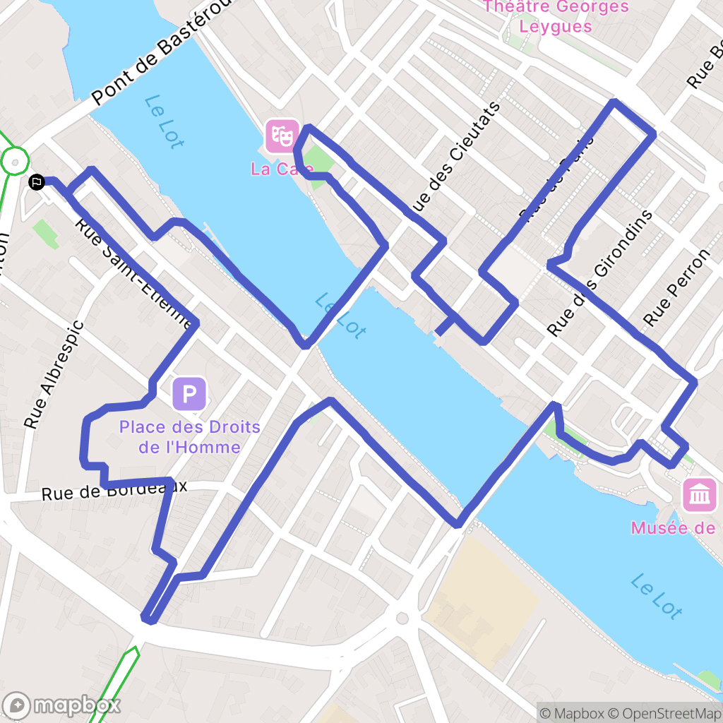 Villeneuve-sur-Lot : carte du parcours de randonnée - France