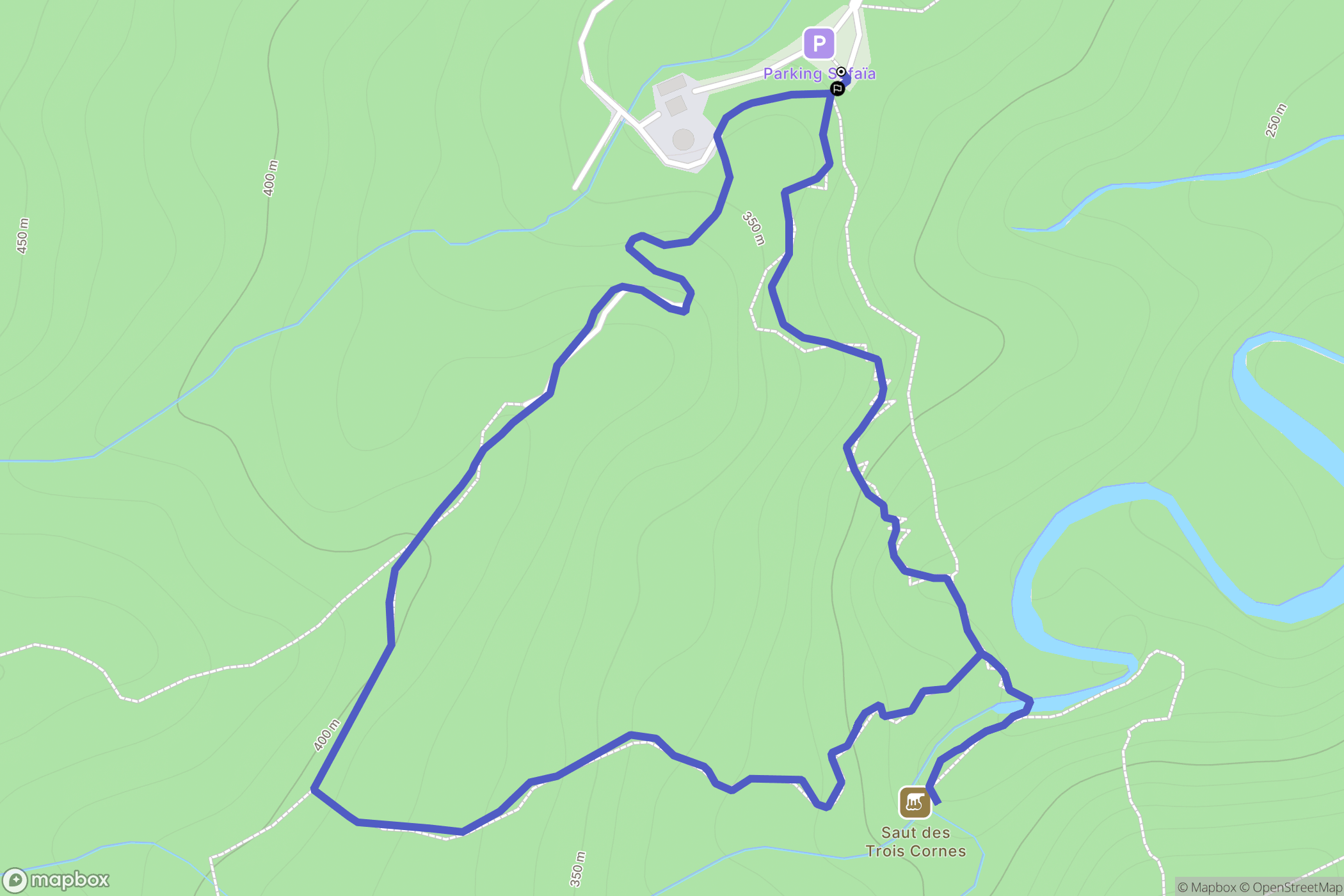 Sainte-Rose : carte du parcours de randonnée - France