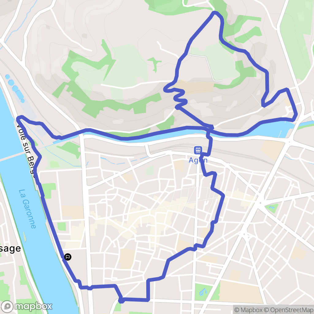 Agen : carte du parcours de randonnée - France