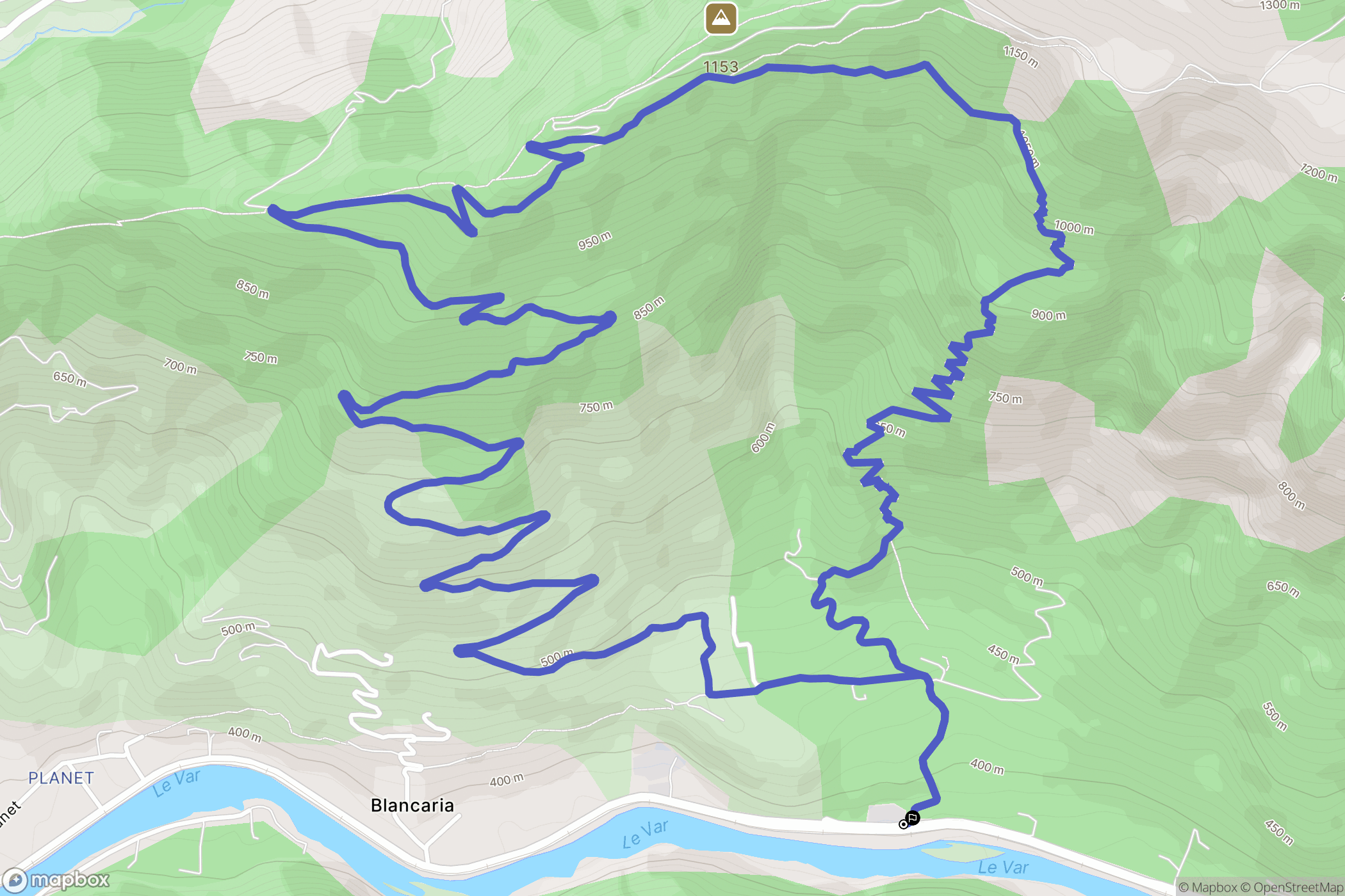 Puget-Théniers : carte du parcours de randonnée - France