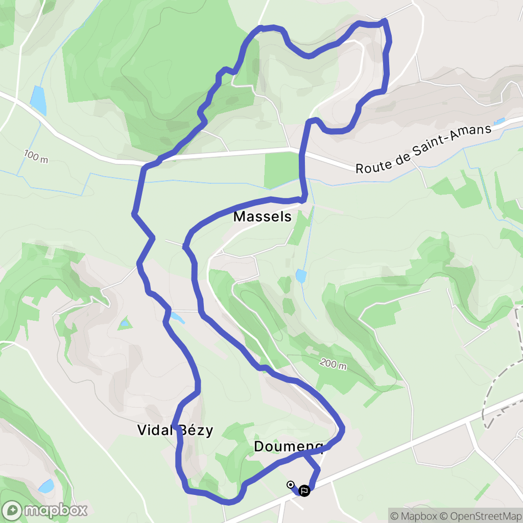 Massels : carte du parcours de randonnée - France