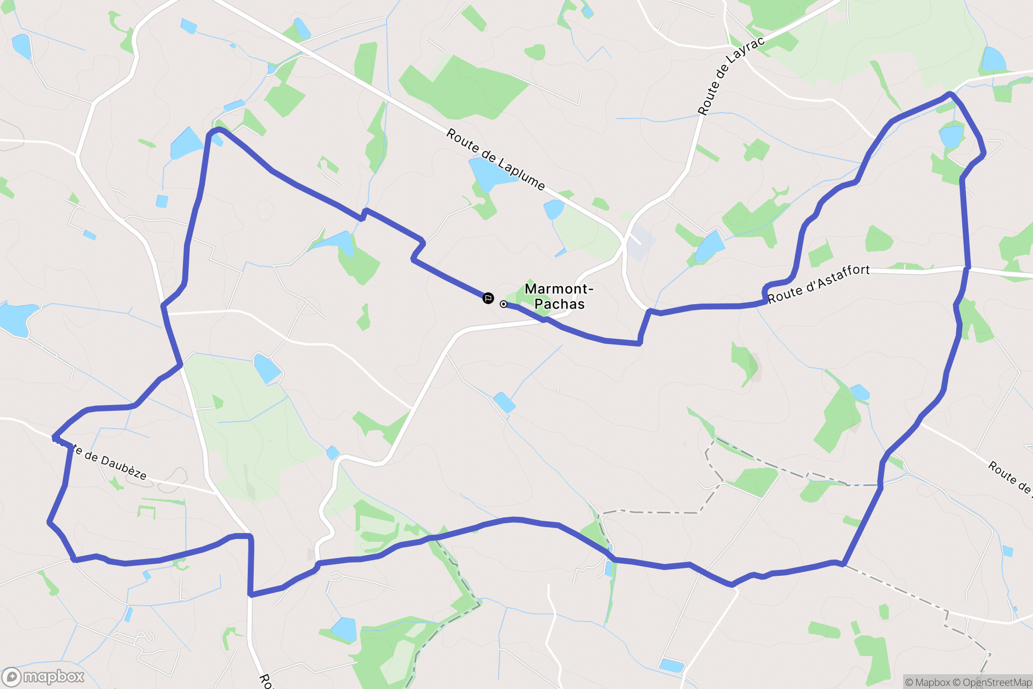 Marmont-Pachas : carte du parcours de randonnée - France