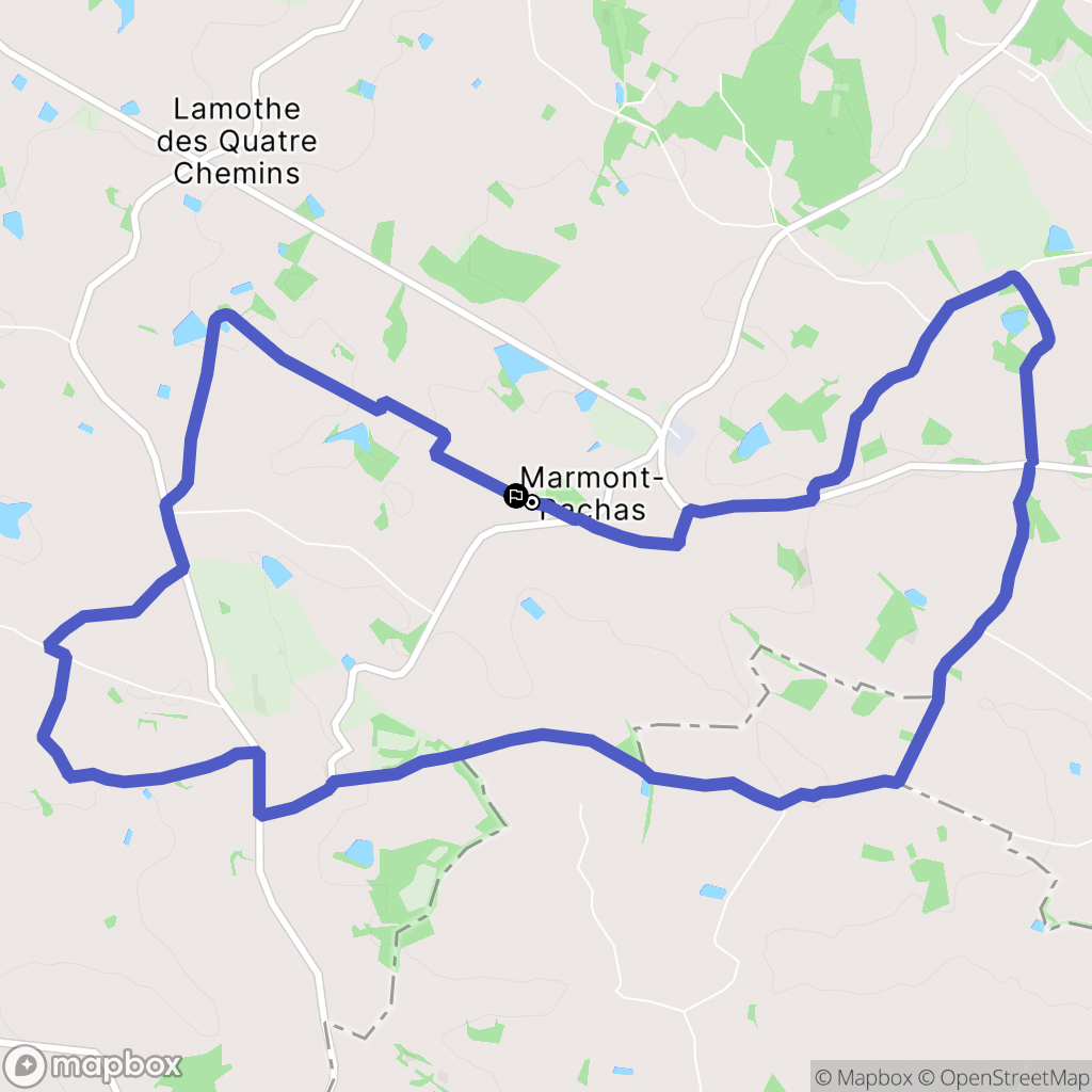 Marmont-Pachas : carte du parcours de randonnée - France