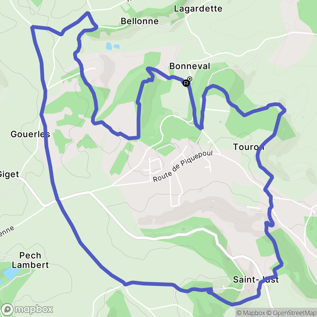 Hautefage-la-Tour : carte du parcours de randonnée - France