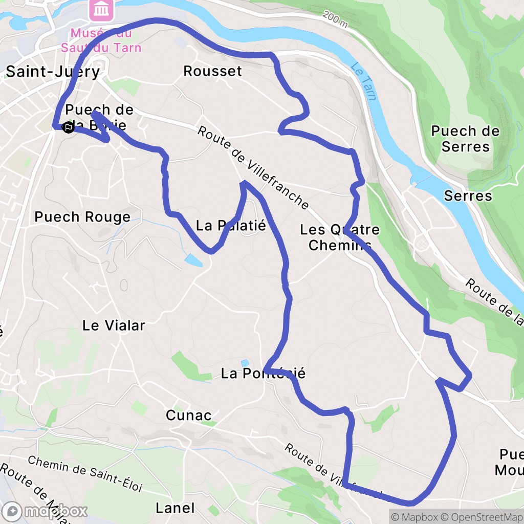 Saint-Juéry : carte du parcours de randonnée - France