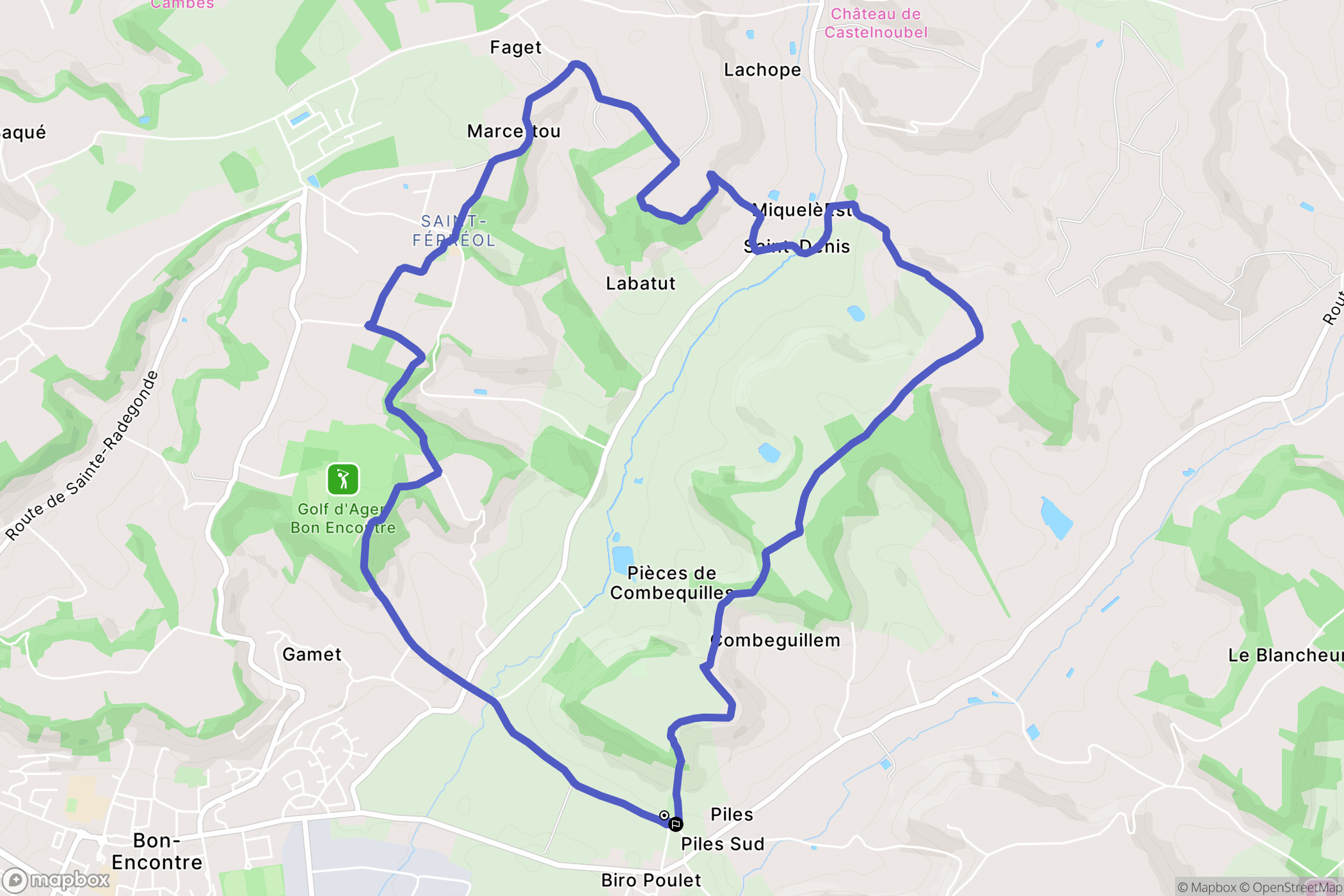 Saint-Amans : carte du parcours de randonnée - France