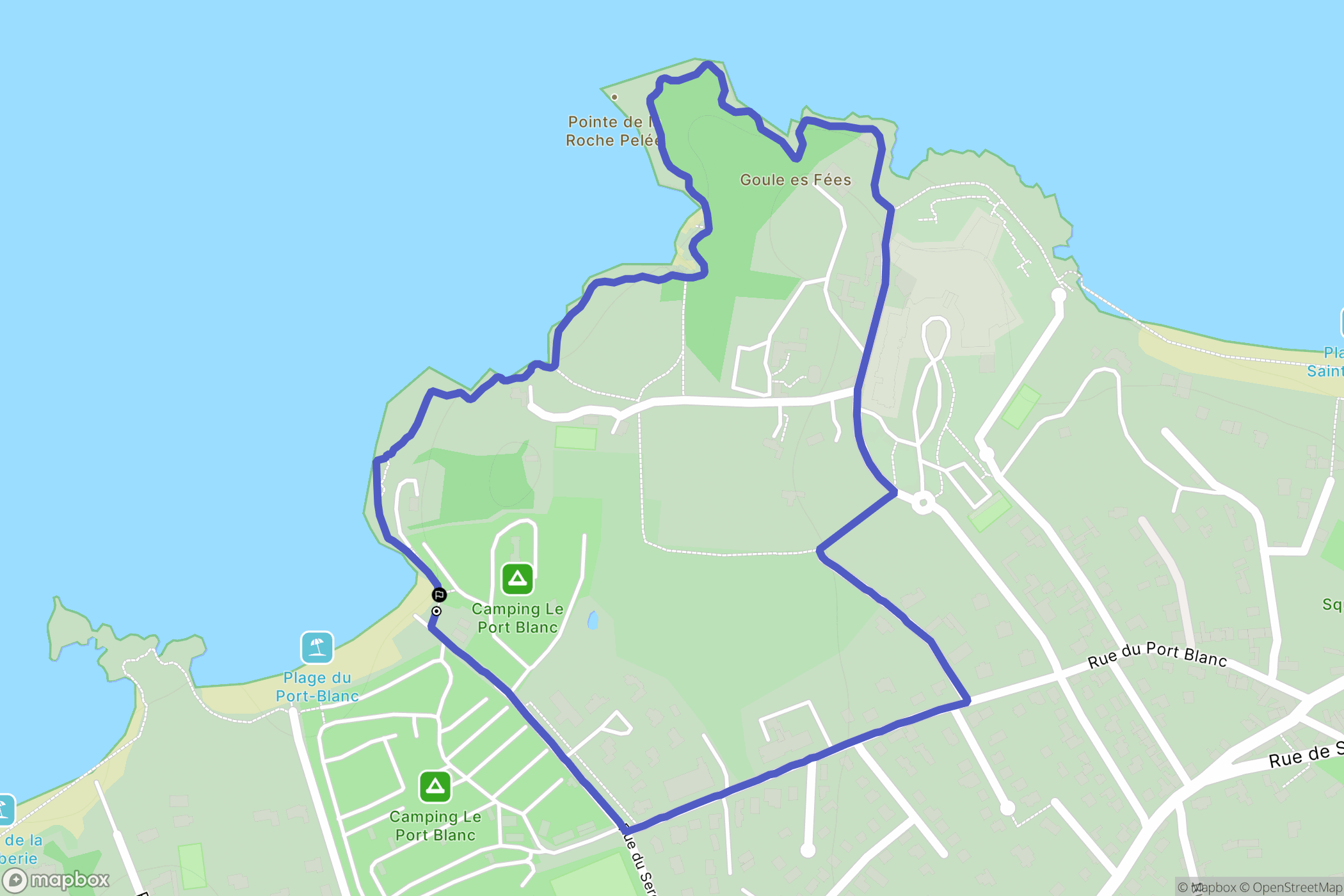 Dinard : carte du parcours de randonnée - France
