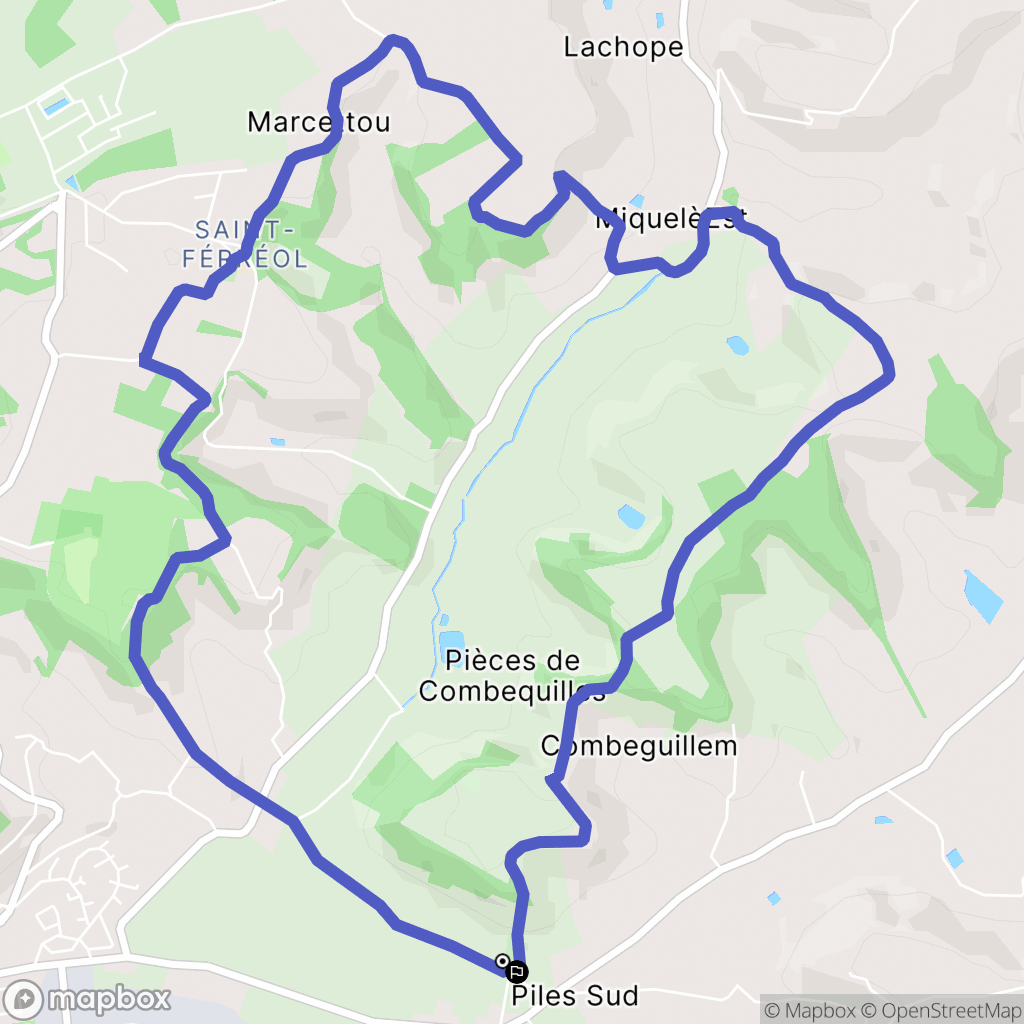 Saint-Amans : carte du parcours de randonnée - France