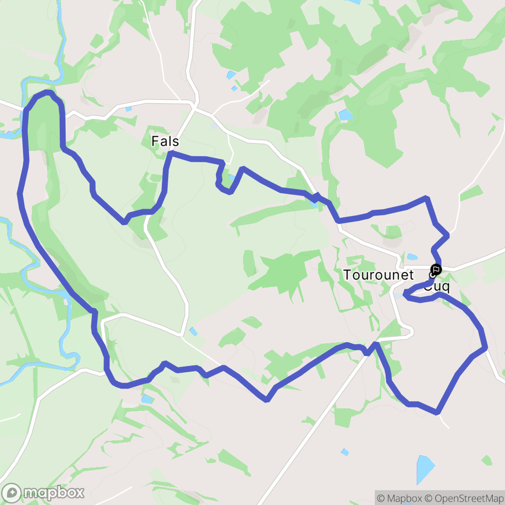 Cuq : carte du parcours de randonnée - France