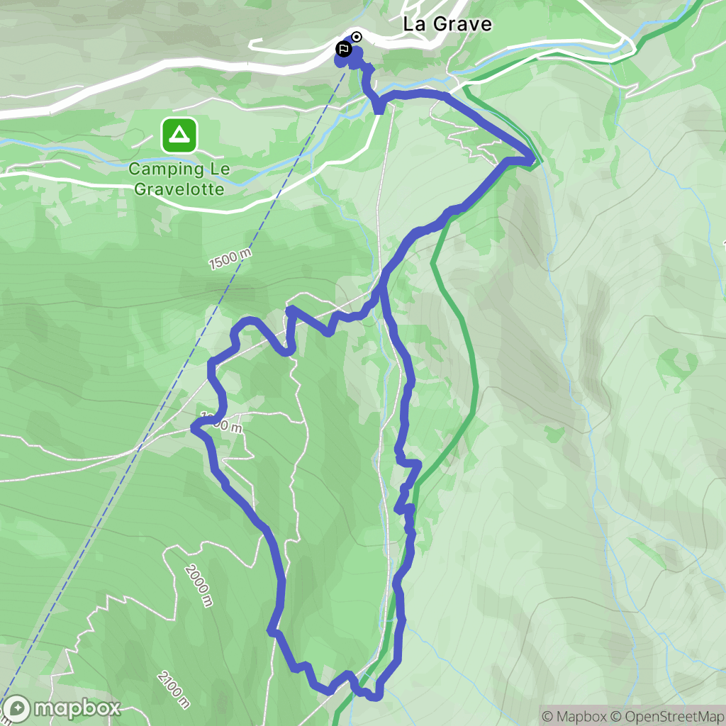 La Grave : carte du parcours de randonnée - France