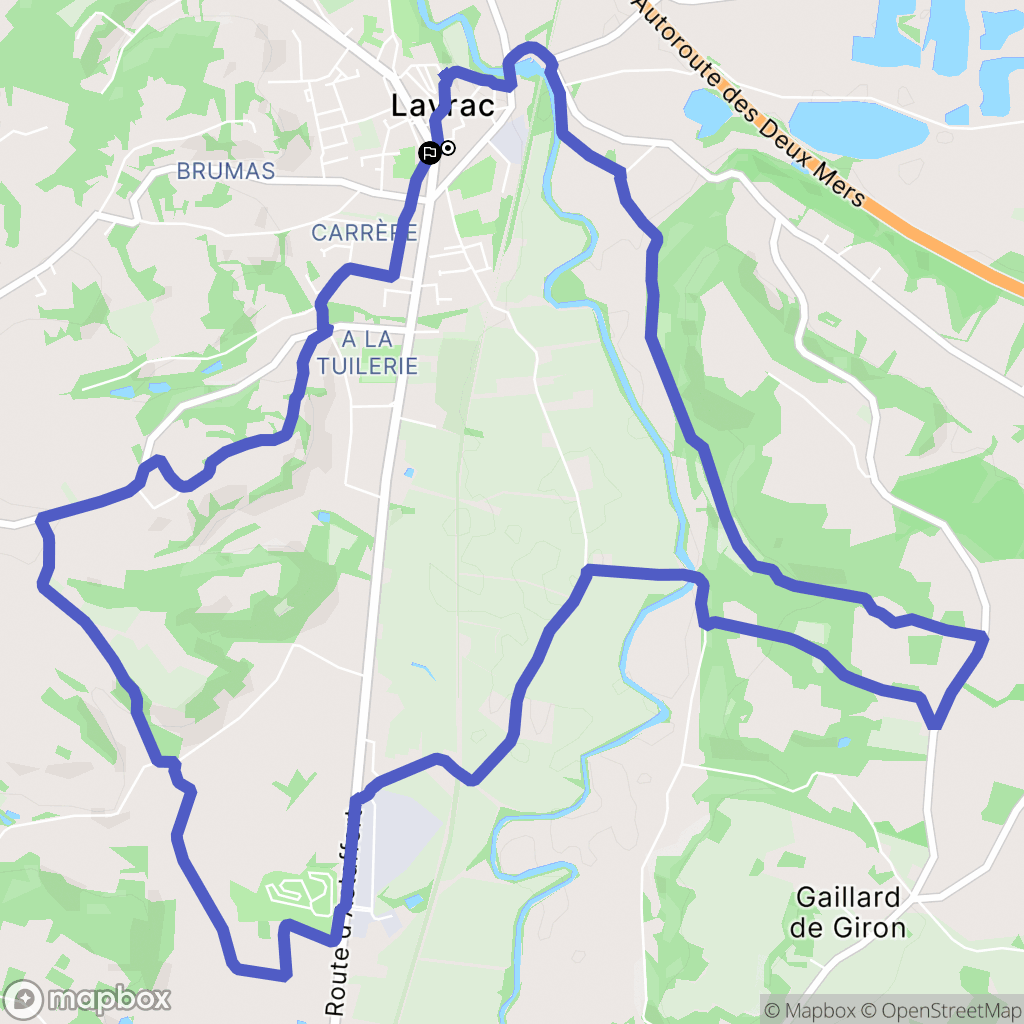 Layrac : carte du parcours de randonnée - France