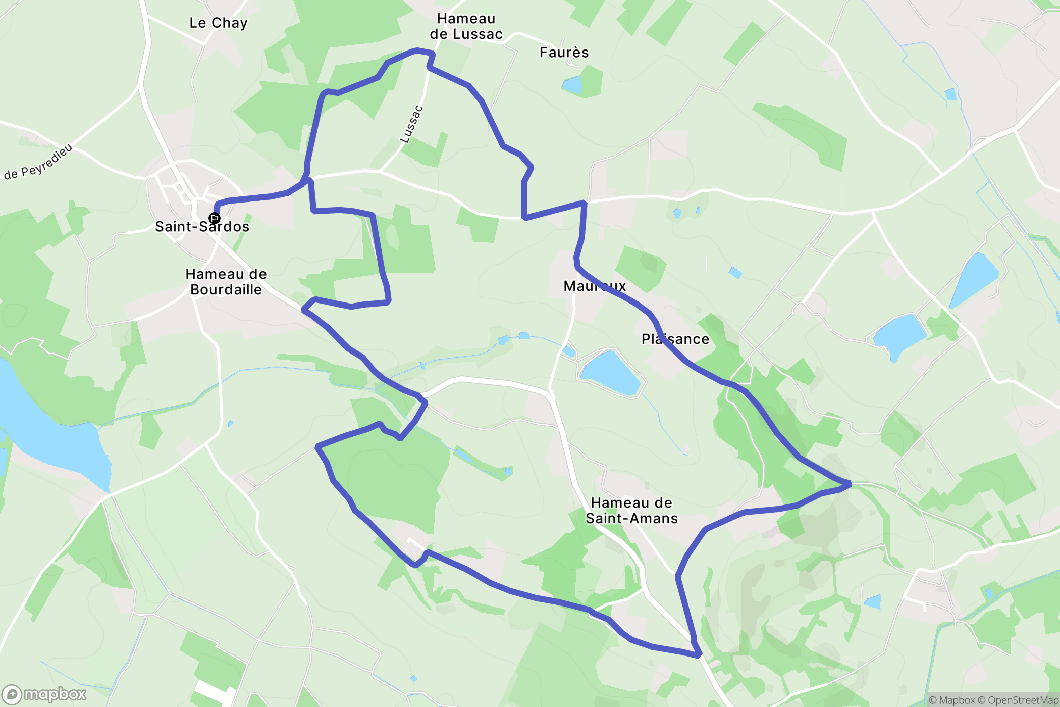 Saint-Sardos : carte du parcours de randonnée - France