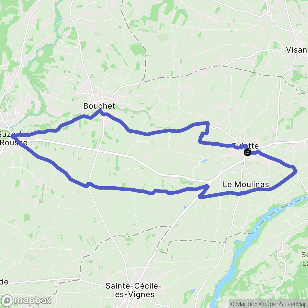 Tulette : carte du parcours de randonnée - France
