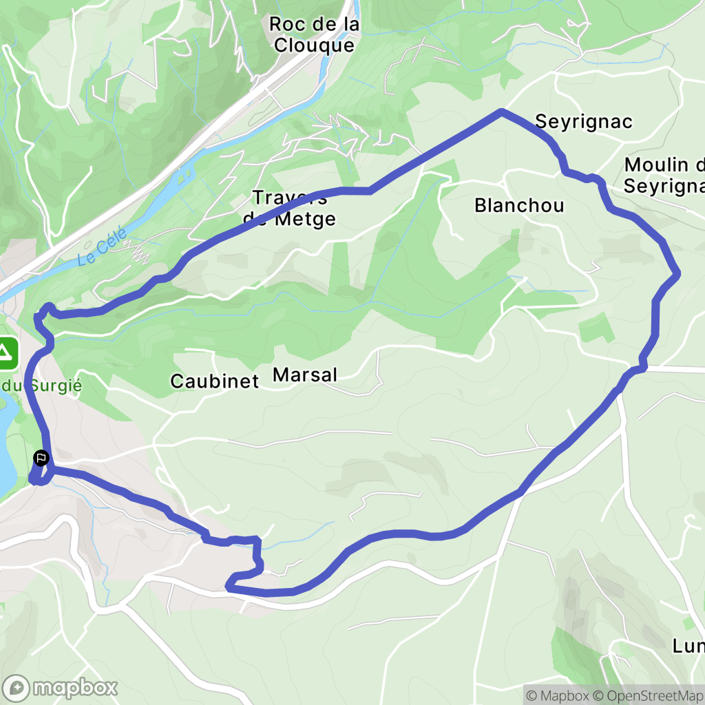 Figeac : carte du parcours de randonnée - France