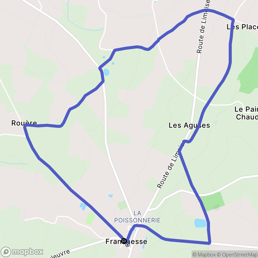 Franchesse : carte du parcours de randonnée - France