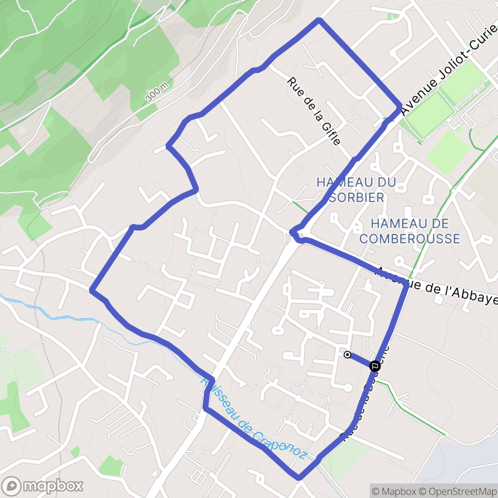 Crolles : carte du parcours de randonnée - France