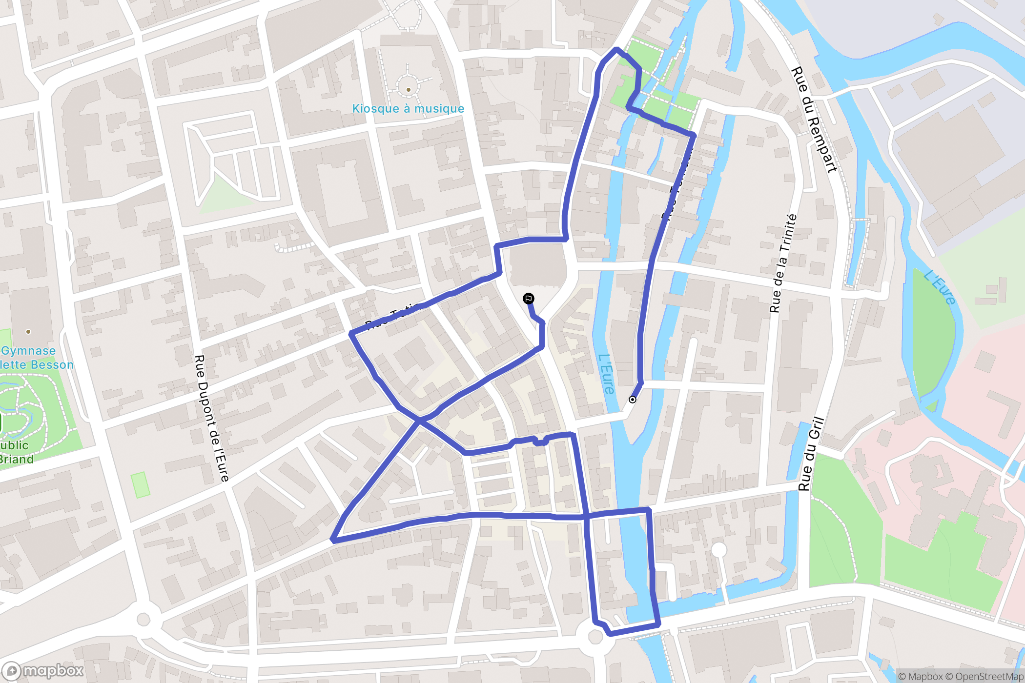 Louviers : carte du parcours de randonnée - France