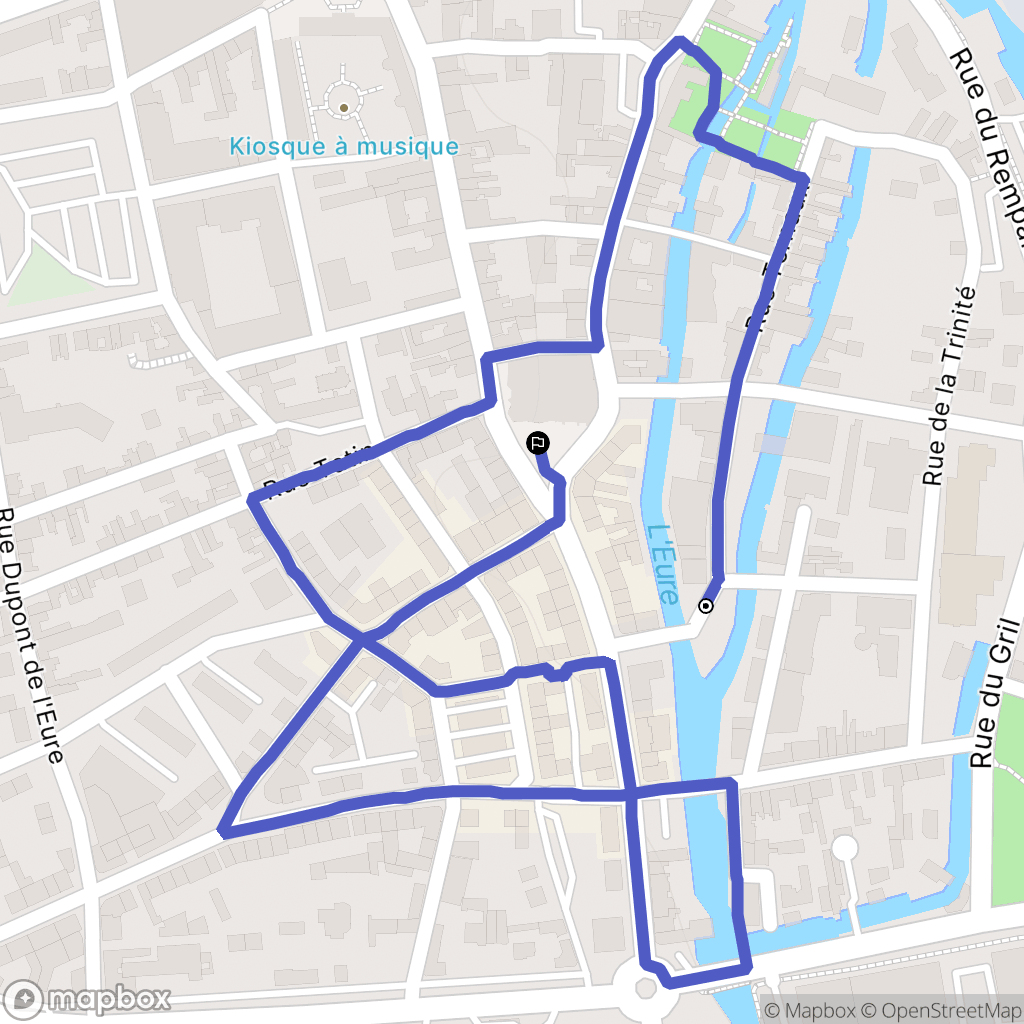 Louviers : carte du parcours de randonnée - France
