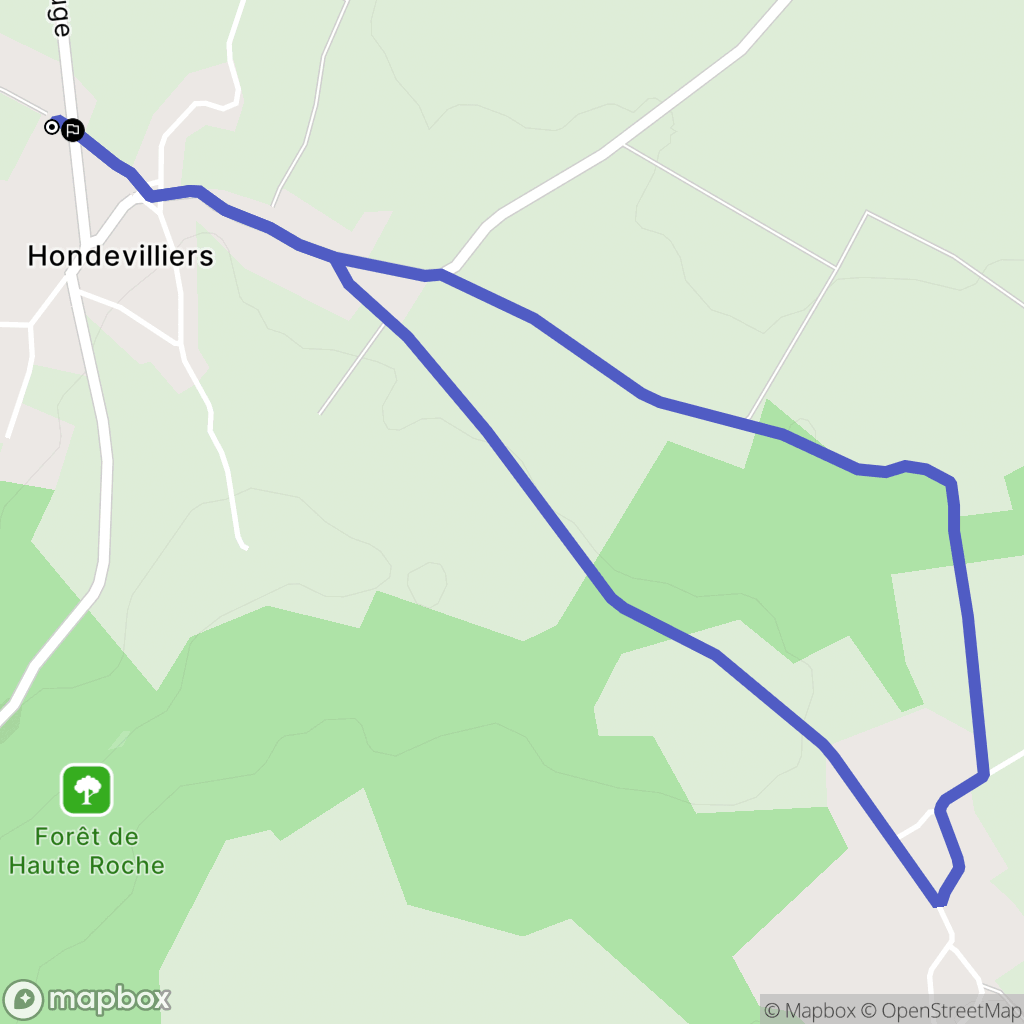 Hondevilliers : carte du parcours de randonnée - France