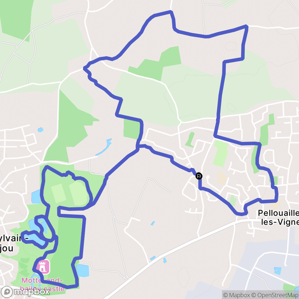 Verrières-en-Anjou : carte du parcours de randonnée - France