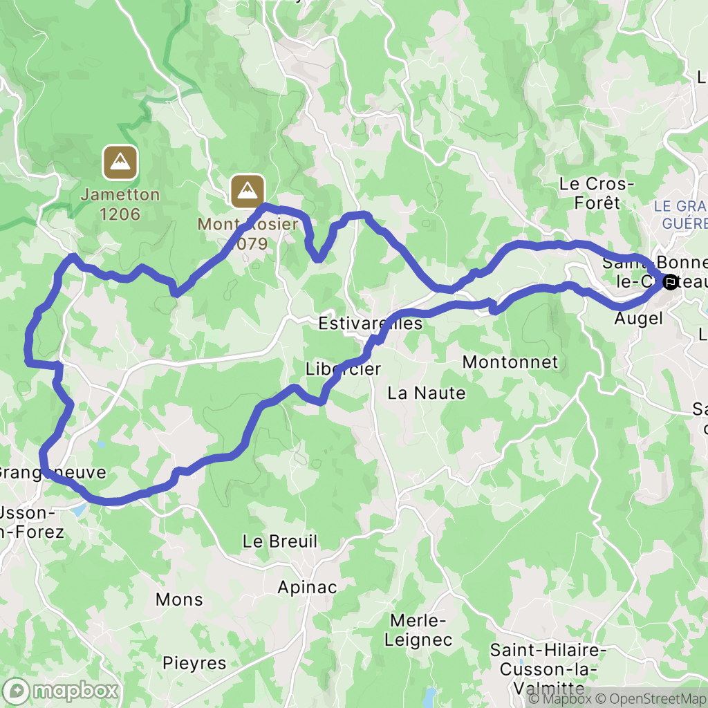 Saint-Bonnet-le-Château : carte du parcours de randonnée - France