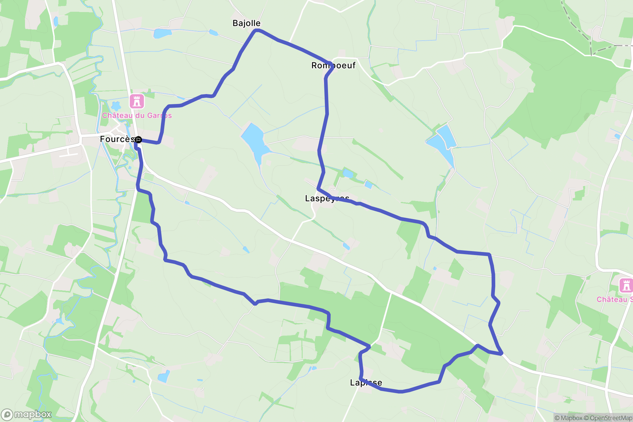 Fourcès : carte du parcours de randonnée - France