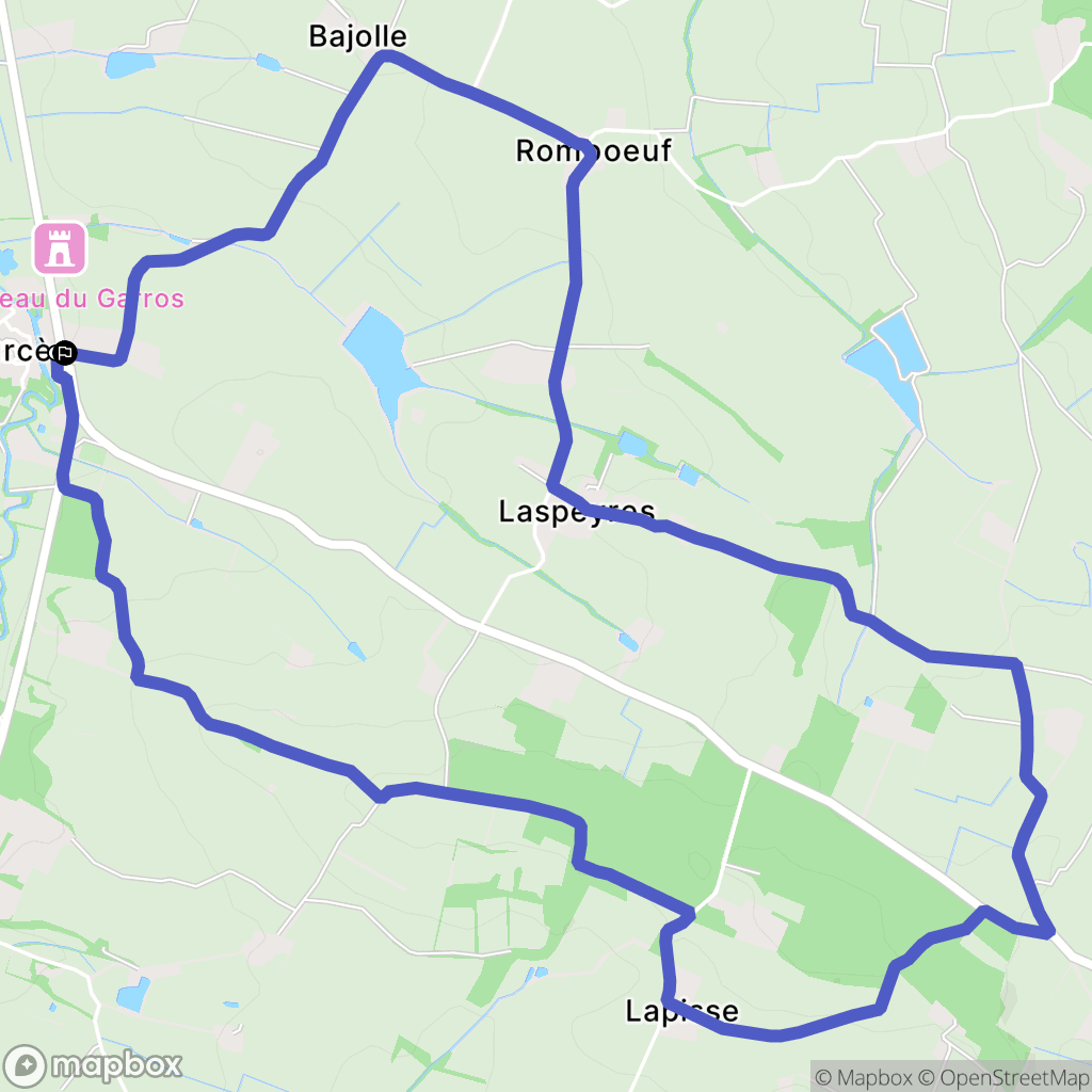 Fourcès : carte du parcours de randonnée - France