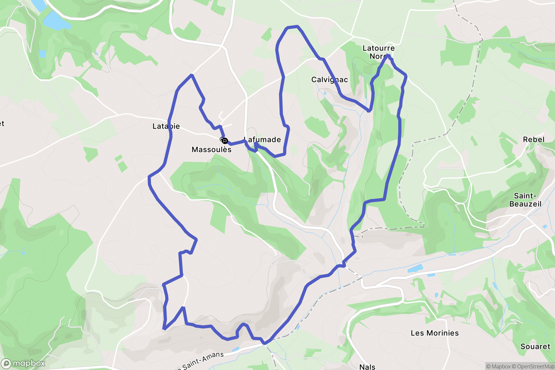 Massoulès : carte du parcours de randonnée - France